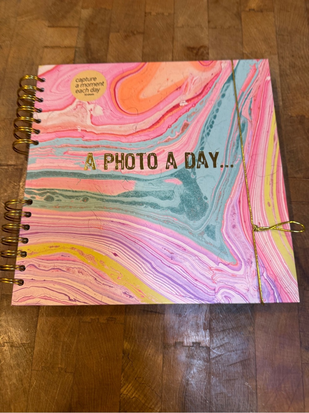 A Photo a Day Spiral Journal Multicolor Marble Cover Art Craft Project